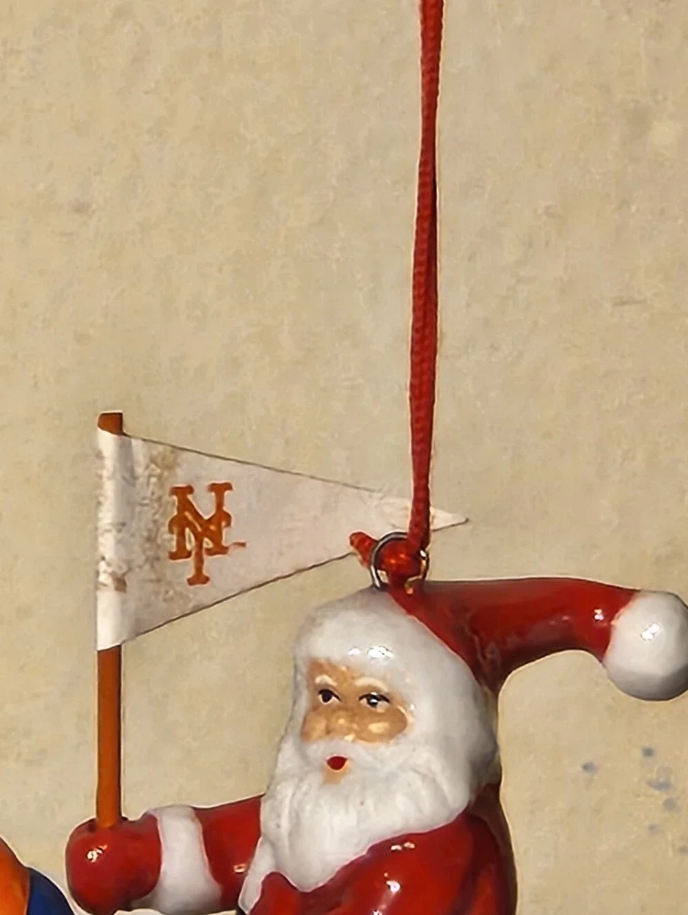 2007 Danbury Mint New York Mets Rocking Horse Santa Christmas Ornament In Box